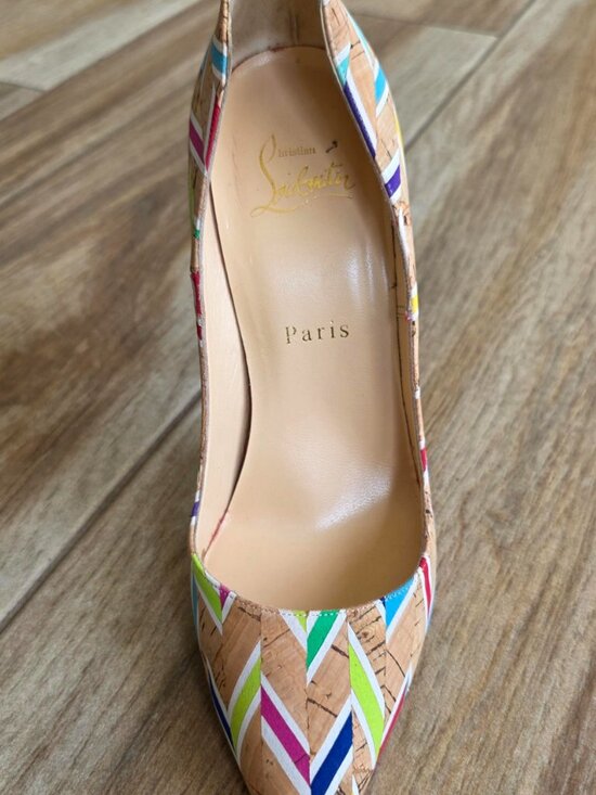 Christian Louboutin So-Kate 120 Cork Chevron Shoe Eur. 37.5 main image 10
